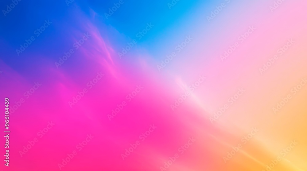 Obraz premium Vibrant gradient of colors blending from pink to blue with a soft, diffuse quality, perfect for a background