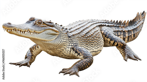 crocodilo isolado em branco photo