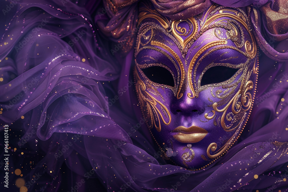 Naklejka premium Beautiful greeting card with bright holiday composition for happy celebrate mardi gras