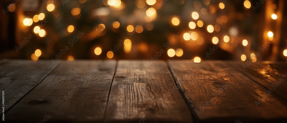 Cozy Rustic Farm Store Atmosphere with String Light Bokeh on Earthy Brown Background Cozy Rustic Farm Store Atmosphere with String Light Bokeh on Earthy Brown Background