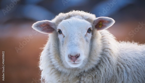 Show a beautiful sheep named Snow with fluffy white wool and gentle eyes