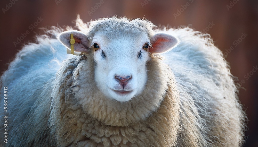 Obraz premium Show a beautiful sheep named Snow with fluffy white wool and gentle eyes