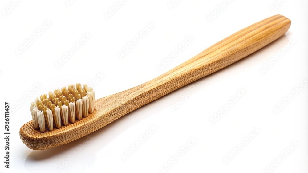 A Wooden Toothbrush With Hard Bristles And A Curved Handle, Typically Used For Cleaning Teeth In The Arabic A Wooden Toothbrush With Hard Bristles And A Curved Handle, Typically Used For Cleaning Teeth In The Arabic