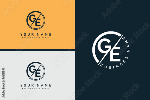 Creative Monogram for Initial Letter GE Logo - Minimal Vector Logo Template for alphabet G & E