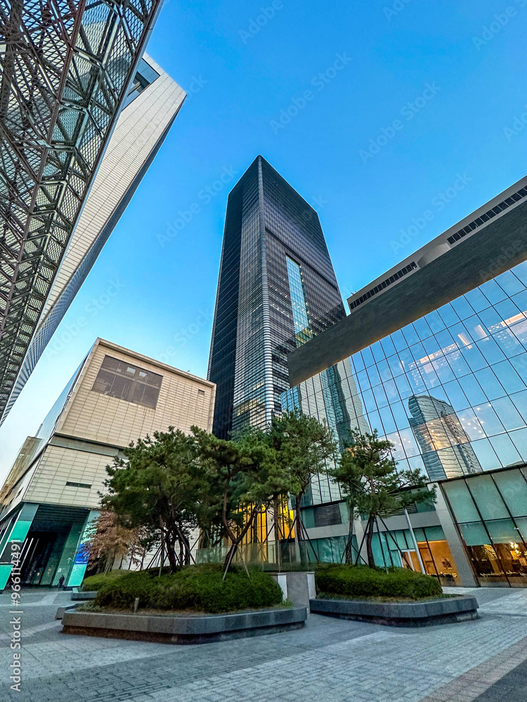 Seoul, Republic of Korea. City view. City center with office buildings.