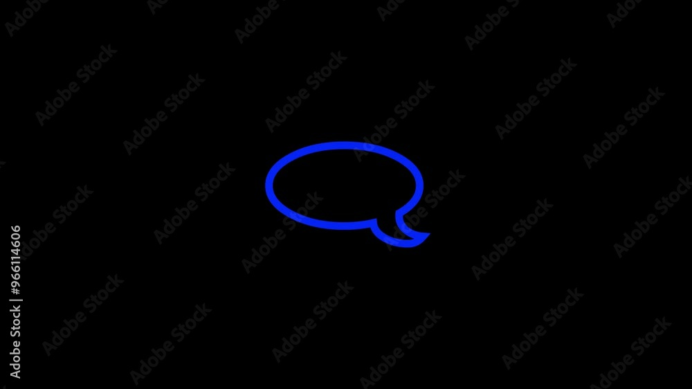 massege icon icon animation on black background massege icon icon animation on black background