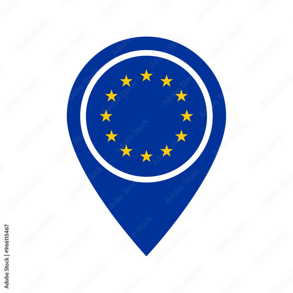 European union flag location icon European union flag location icon