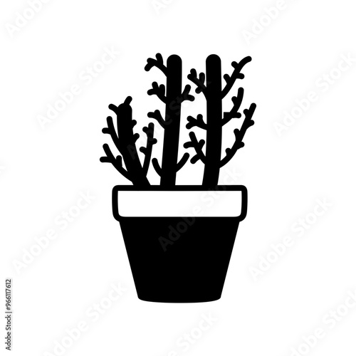 Euphorbia Tirucalli Glyph Icon, Vector illustration