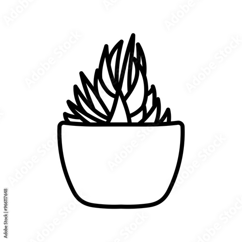 Zebra Plant Outline Icon, Vector illustration photo