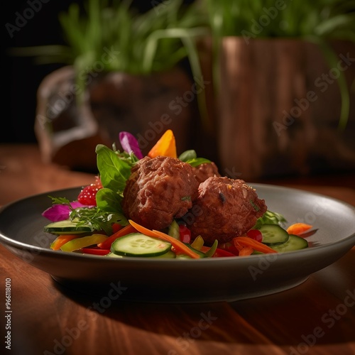 Wallpaper Mural Vegan Zucchini Fritters with Fresh Salad – A Light and Flavorful Meal Torontodigital.ca