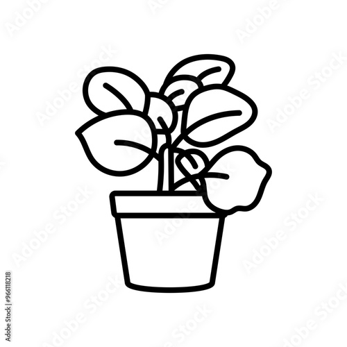 Radiator Plant Outline Icon, Vector illustration