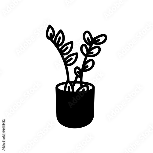 ZZ Plant Glyph Icon, Vector illustration