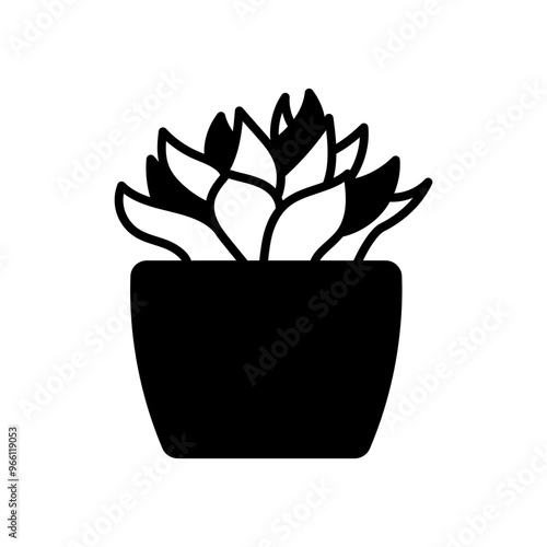 Spiky Plant Glyph Icon, Vector illustration