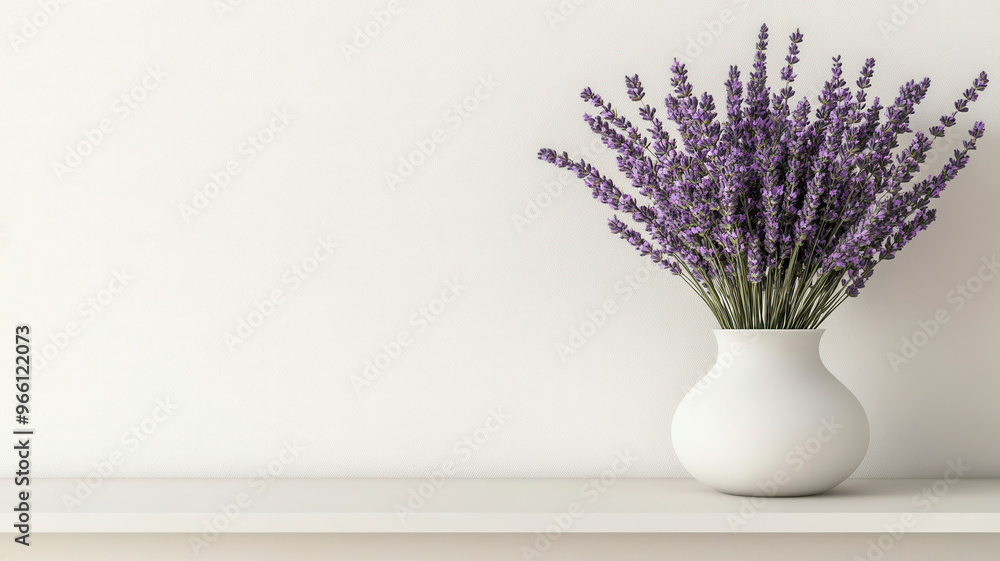 vase of lavender flowers on a white background vase of lavender flowers on a white background