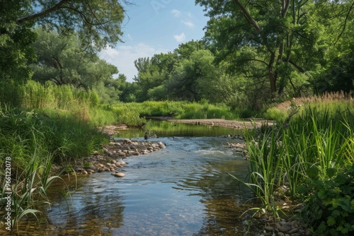 With a focus on clean water and reintroduced wildlife, the river restoration project aims to rehabilitate the ecosystem, supporting diverse species and improving overall river health photo