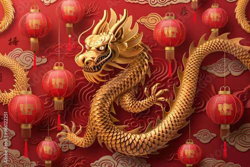 Wallpaper Mural Beautiful greeting card with bright holiday composition for happy and celebrate New Year Torontodigital.ca