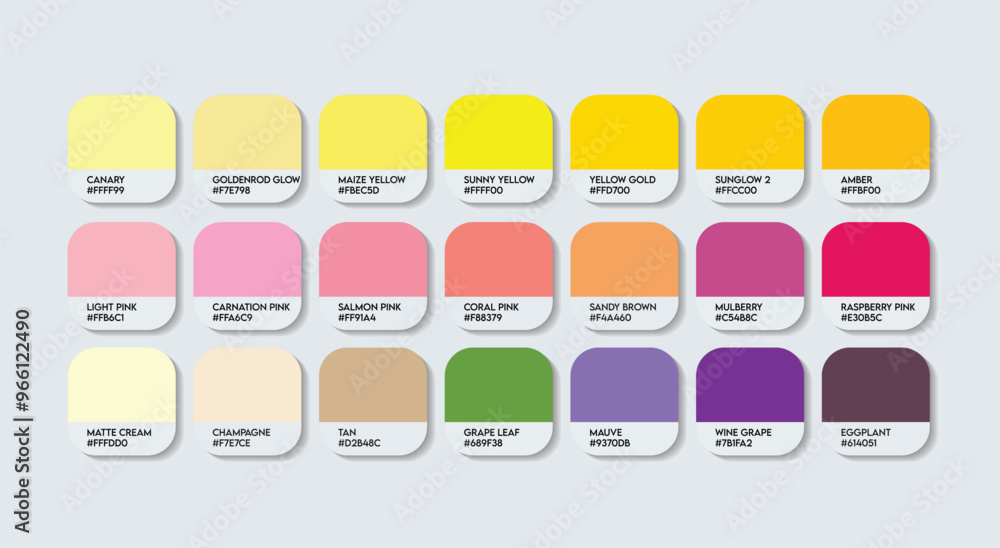 Yellow and Purple Color Palette, Purple and Yellow Color Guide Palette