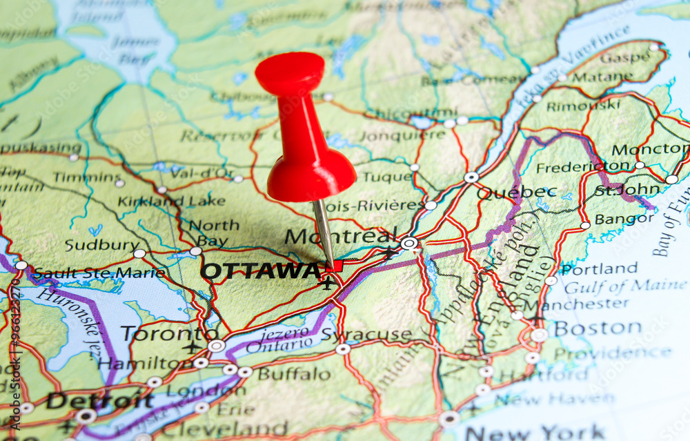 Ottawa, Canada pin on map Ottawa, Canada pin on map