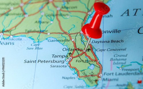 Orlando, Florida pin on map