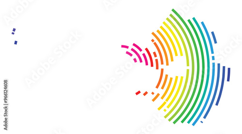 Symbol Map of the Province Gyeonggi (South Korea) showing the territory with concentric circles in rainbow colors like a shooting target