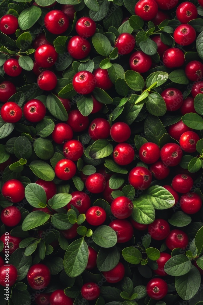 Lingonberry texture background, Vaccinium vitis-idaea fruits pattern, many partridgeberry mockup Lingonberry texture background, Vaccinium vitis-idaea fruits pattern, many partridgeberry mockup