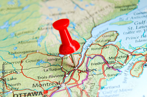 Quebec, Canada pin on map