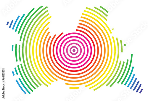 Symbol Map of the Province Utrecht (Netherlands) showing the territory with concentric circles in rainbow colors like a shooting target