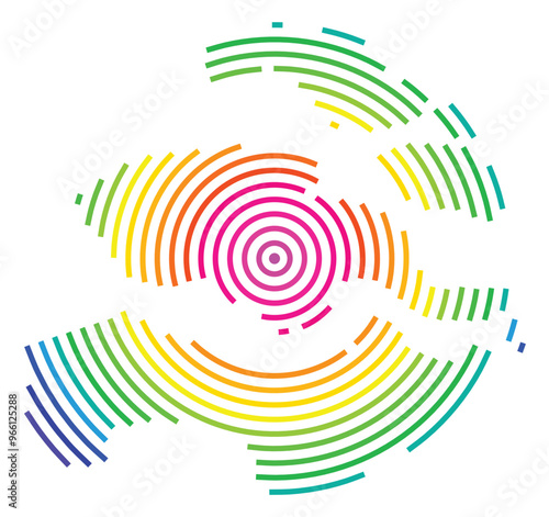 Symbol Map of the Province Zeeland (Netherlands) showing the territory with concentric circles in rainbow colors like a shooting target