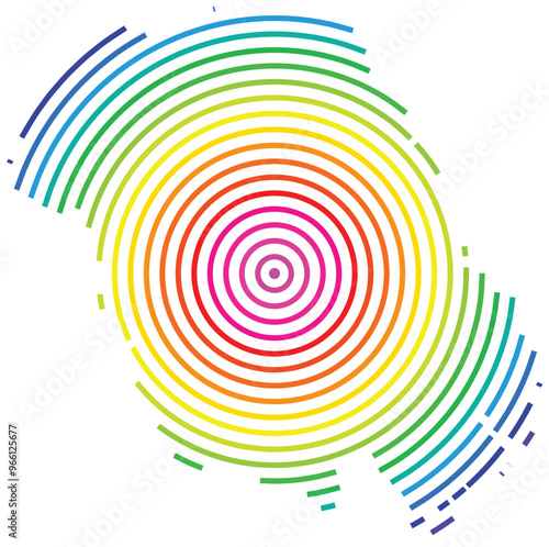 Symbol Map of the County Telemark (Norway) showing the territory with concentric circles in rainbow colors like a shooting target