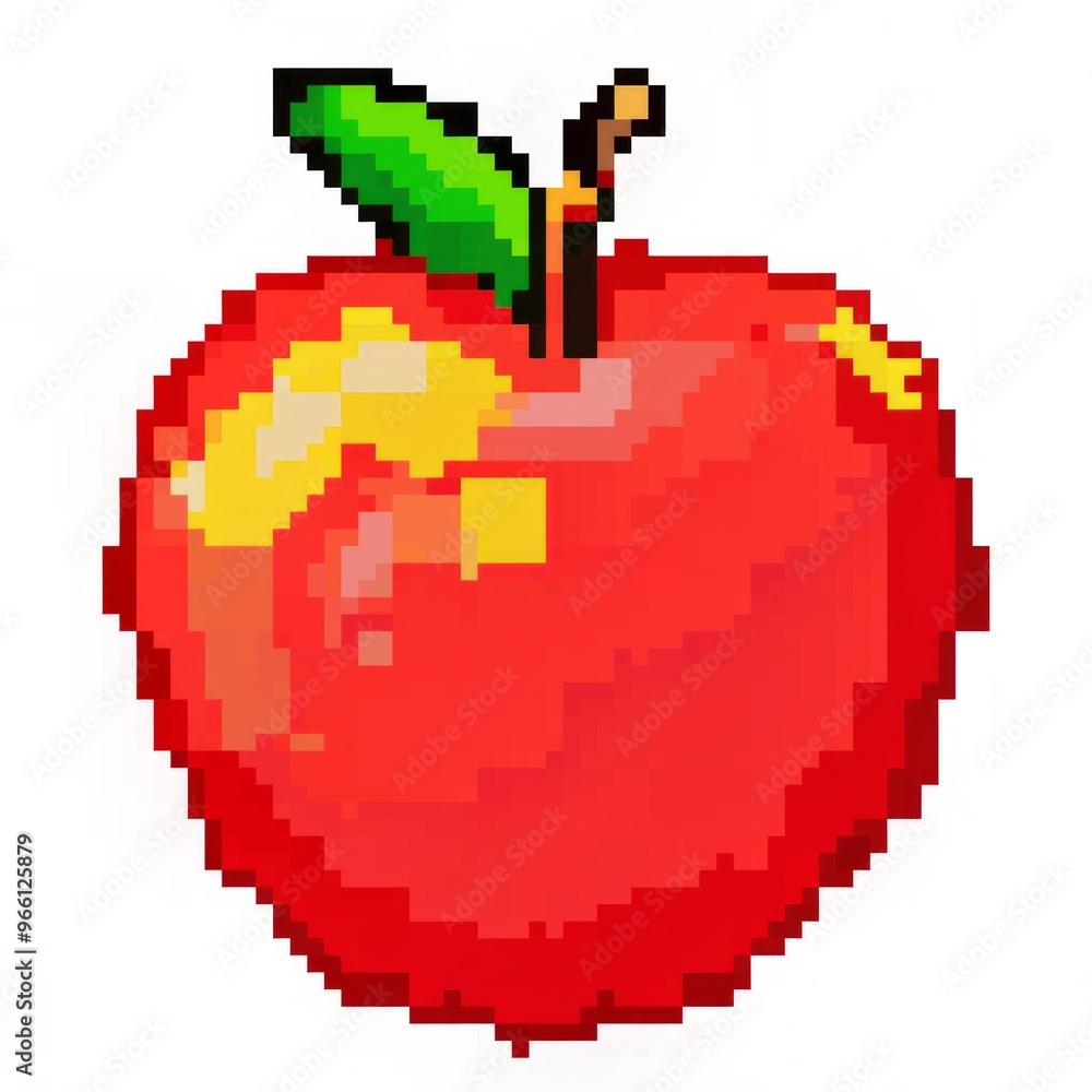 Fototapeta premium pixel apple pixel illustration, apple made of dots, isolated on white background