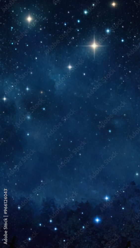 Naklejka premium Dark Blue Night Sky with Stars. Copy space