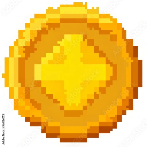 pixel coin 3d render pixel illustration, coin 3d render made of dots, isolated on white background