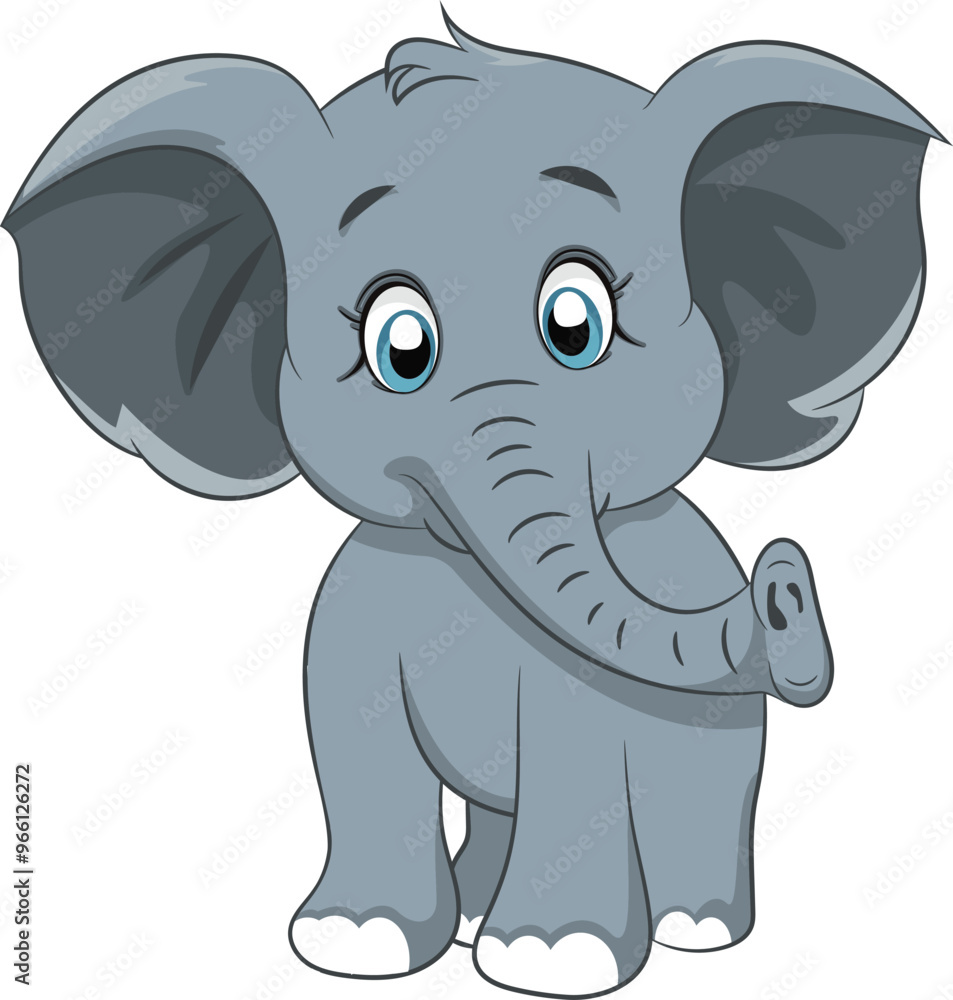 Naklejka premium Cute baby elephant vector art.