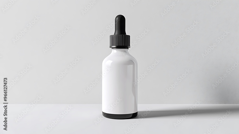 Dropper Bottle Mockup Minimalist Design White Background Dropper Bottle Mockup Minimalist Design White Background