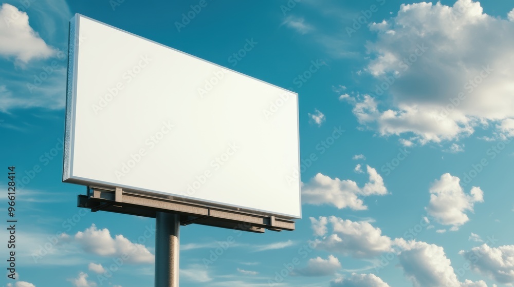 Blank Billboard with Cloudy Sky for Advertising Mockup Blank Billboard with Cloudy Sky for Advertising Mockup