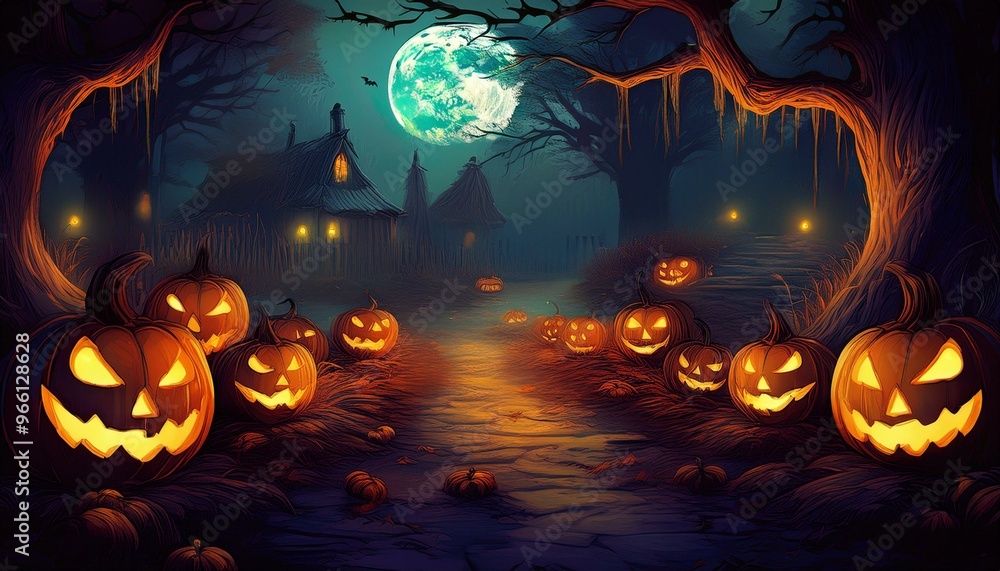 Spooky Jack-o-Lanterns - October Night Fun Spooky Jack-o-Lanterns - October Night Fun
