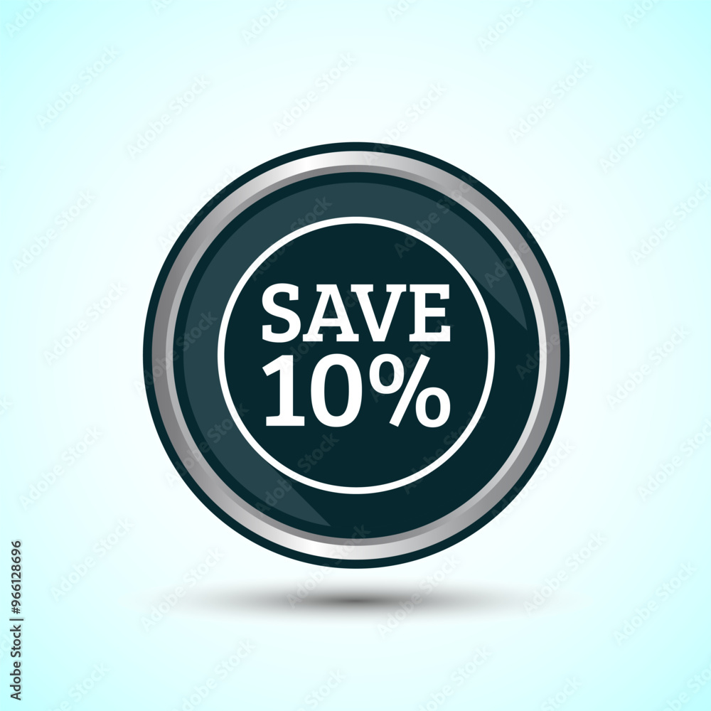 Save 10 Percent Icon Button Design Illustration, Discount Sign Save 10 Percent Icon Button Design Illustration, Discount Sign