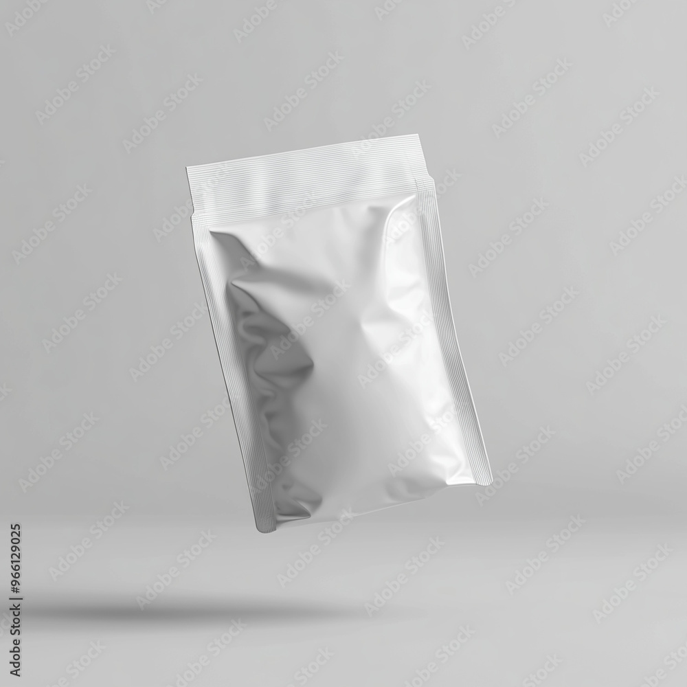 mockup white standing pouch flying in the air, mockup for advertising, Ai generated images mockup white standing pouch flying in the air, mockup for advertising, Ai generated images