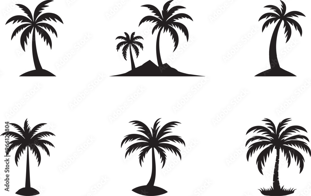 Silhouette of palm tree vector art work Silhouette of palm tree vector art work
