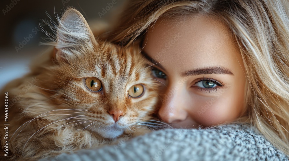 Joyful Person Playing with Beloved Cat in the Park on a Sunny Day