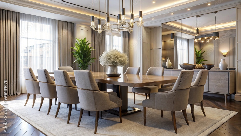 A Modern Dining Room Showcasing Sleek Design Elements Perfect for Contemporary Homes and Stylish Gatherings A Modern Dining Room Showcasing Sleek Design Elements Perfect for Contemporary Homes and Stylish Gatherings