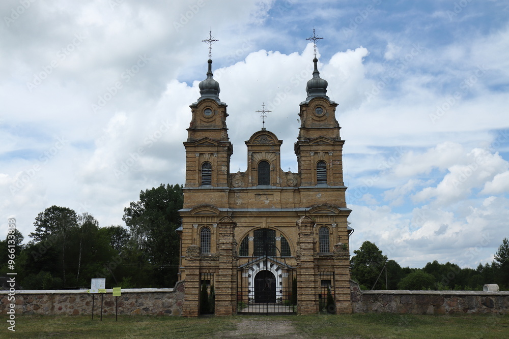 Obraz premium Corpus Christi Church. Catholic church in the agro-town of Dvorets, Grodno region, Belarus