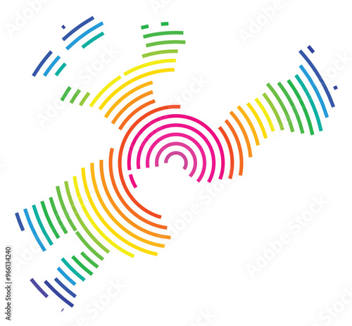 Symbol Map of the Kanton Solothurn (Switzerland) showing the Kanton with concentric circles in rainbow colors like a shooting target