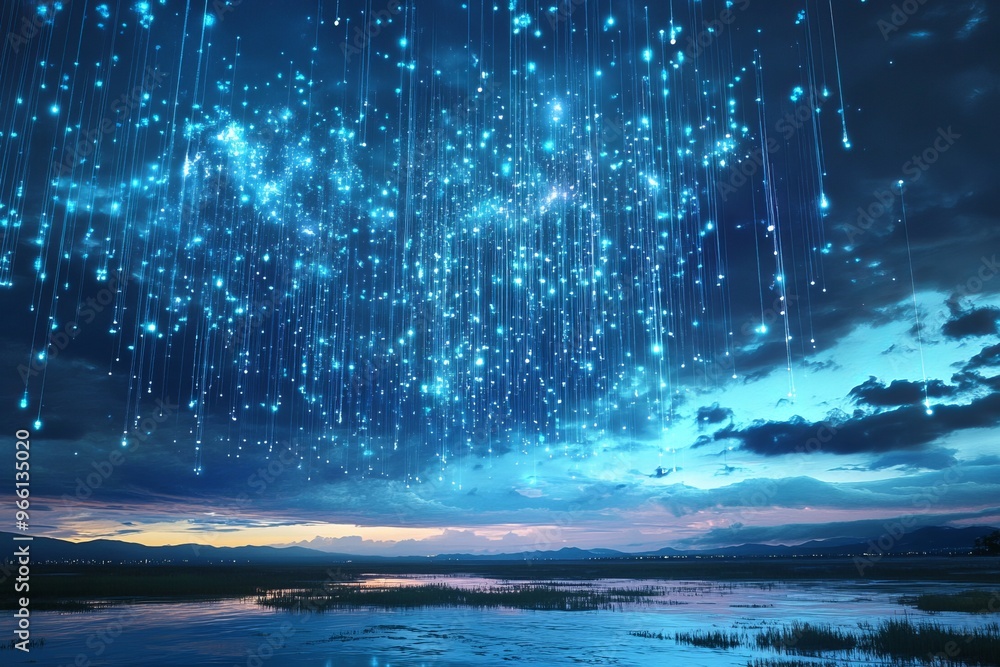 sky with futuristic hologram sky with futuristic hologram