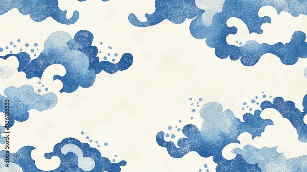 Blue paper pattern with traditional motifs and textures Stock ...