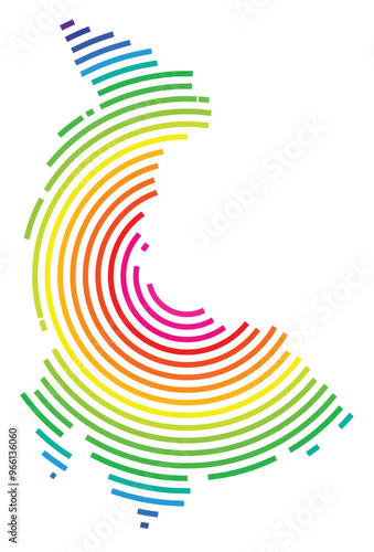 Symbol Map of the Region Olomoucky (Czech Republic) showing the territory with concentric circles in rainbow colors like a shooting target