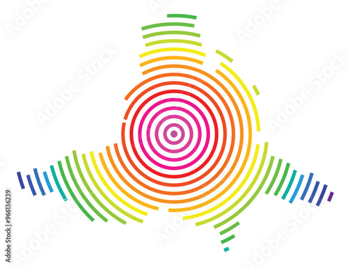 Symbol Map of the Region Jihomoravsky (Czech Republic) showing the territory with concentric circles in rainbow colors like a shooting target