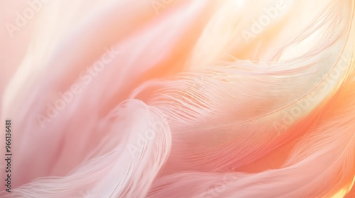 Soft Pink and Orange Feather Texture Background