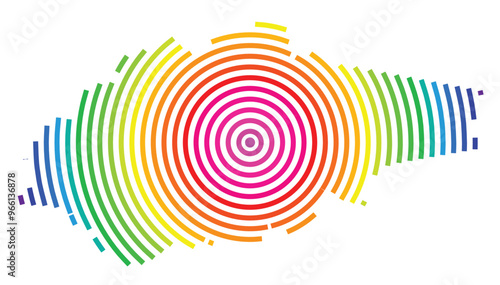 Symbol Map of the County Jogeva (Estonia) showing the territory with concentric circles in rainbow colors like a shooting target