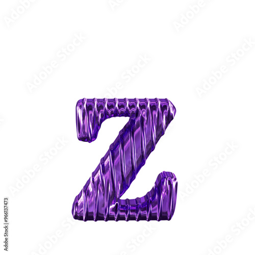 Fluted purple letter z